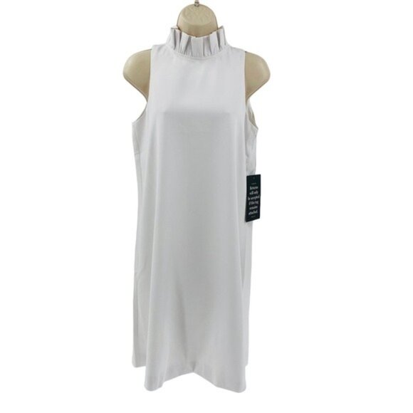 Tuckernuck NEW White Blythe Ruffle Collar Preppy Sleeveless Mini Dress Size XS - Picture 4 of 11
